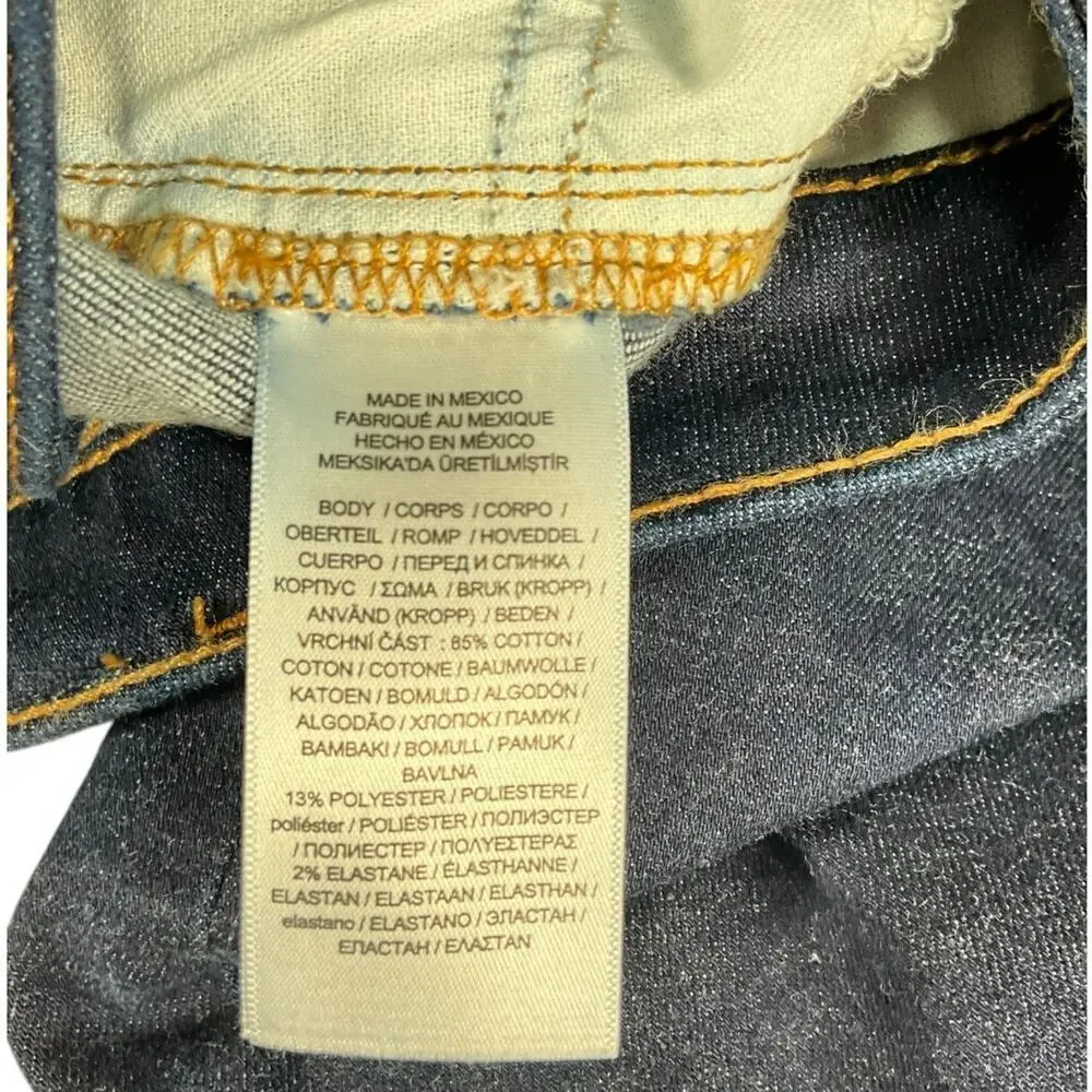 Lauren Ralph Lauren Denim Pencil Skirt Dark Wash Stretch Midi Classic Size 16